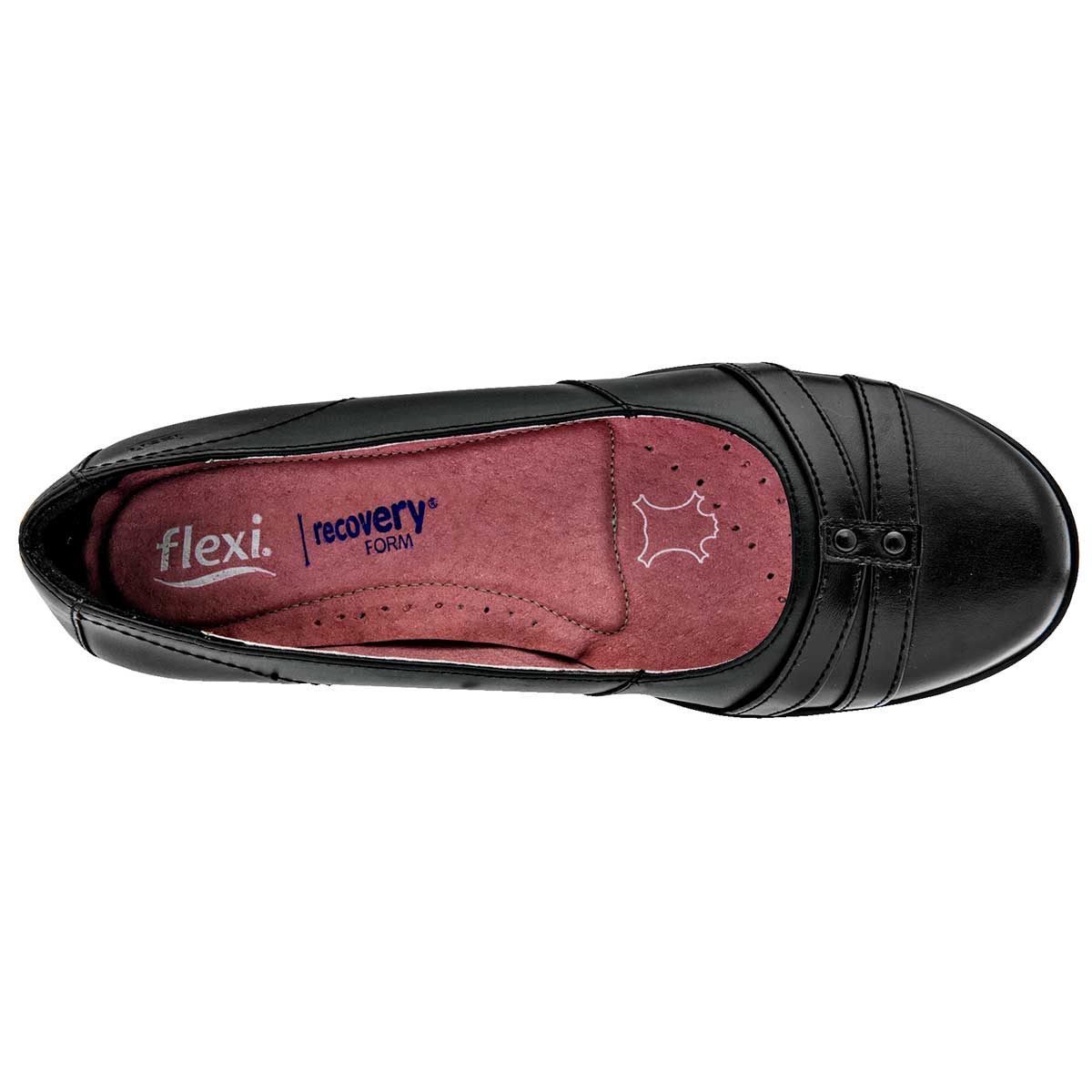 Flats Exterior Piel Color Negro Para Mujer De Flexi