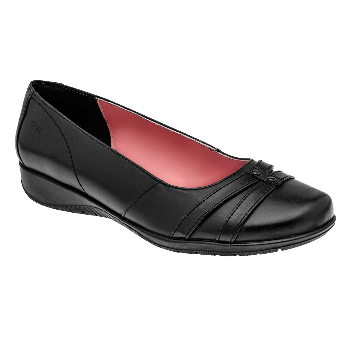 Flats Exterior Piel Color Negro Para Mujer De Flexi