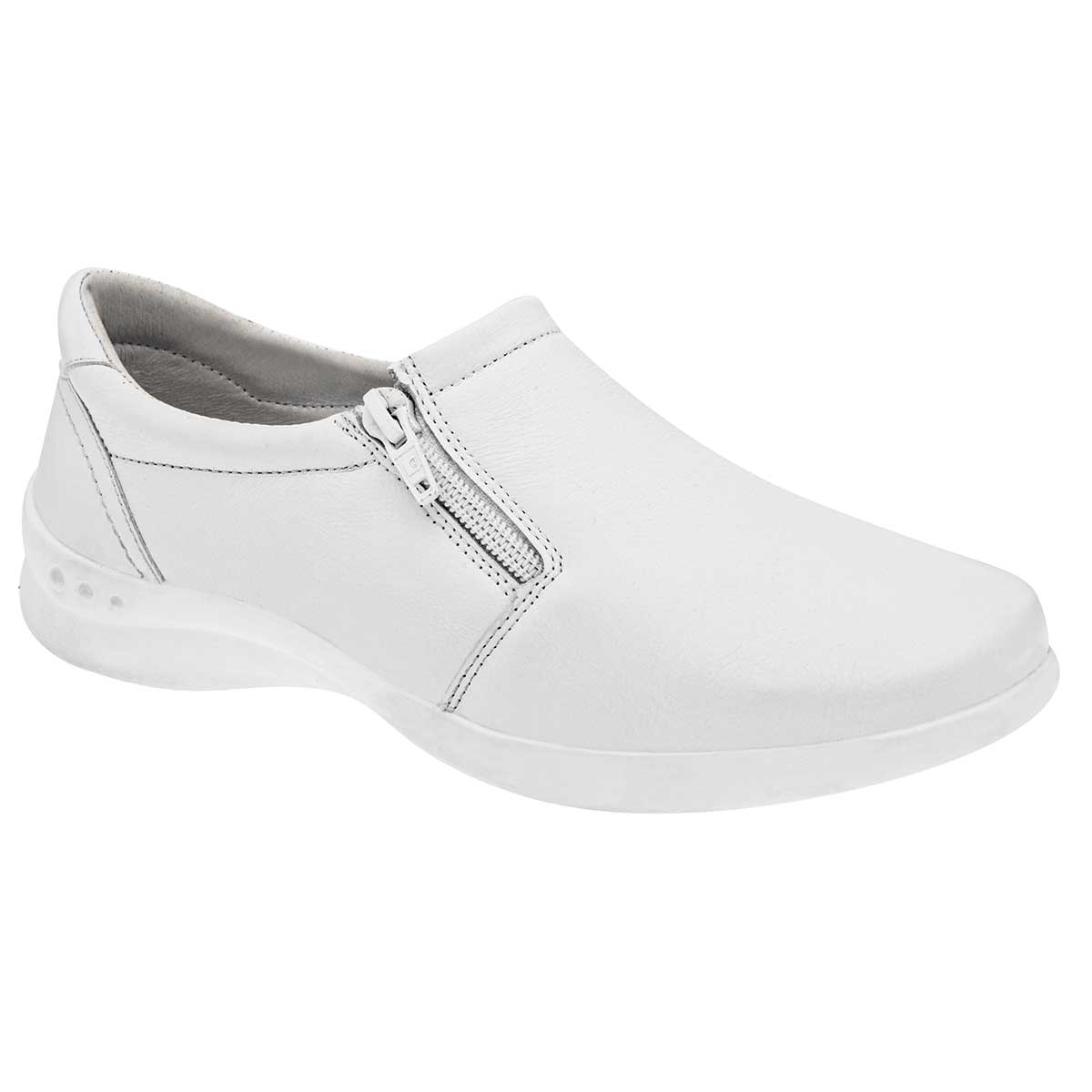 Zapatos confort y diabético Exterior Piel Color Blanco Para Mujer De Flexi