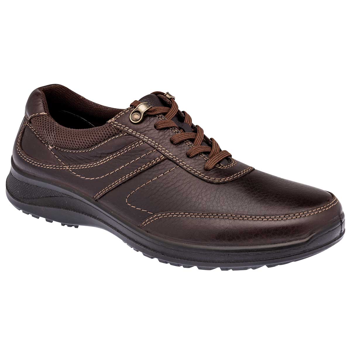 Zapatos confort y diabetico Exterior Piel Color Café Para Hombre De Flexi