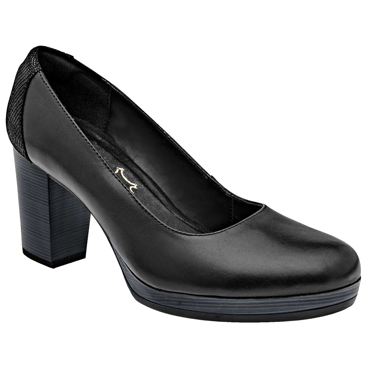 Tacones Exterior Piel Color Negro Para Mujer De Flexi