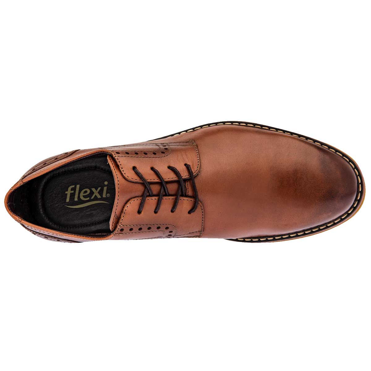 Zapatos de vestir Exterior Piel Color Café Para Hombre De Flexi