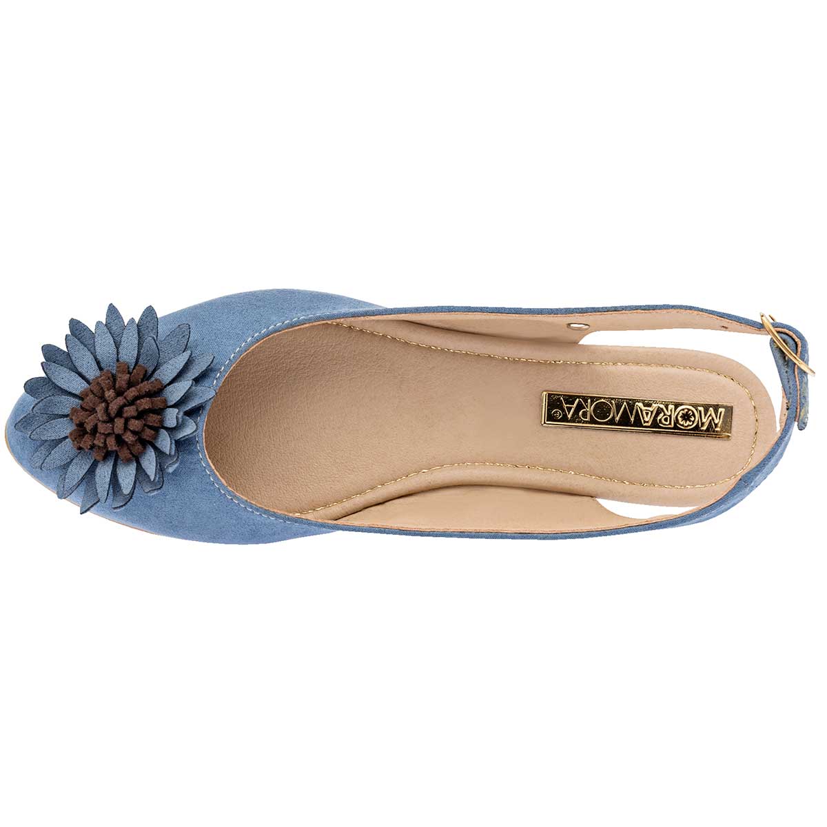 Flats Exterior Piel sintética Color Azul Para Mujer De Moramora