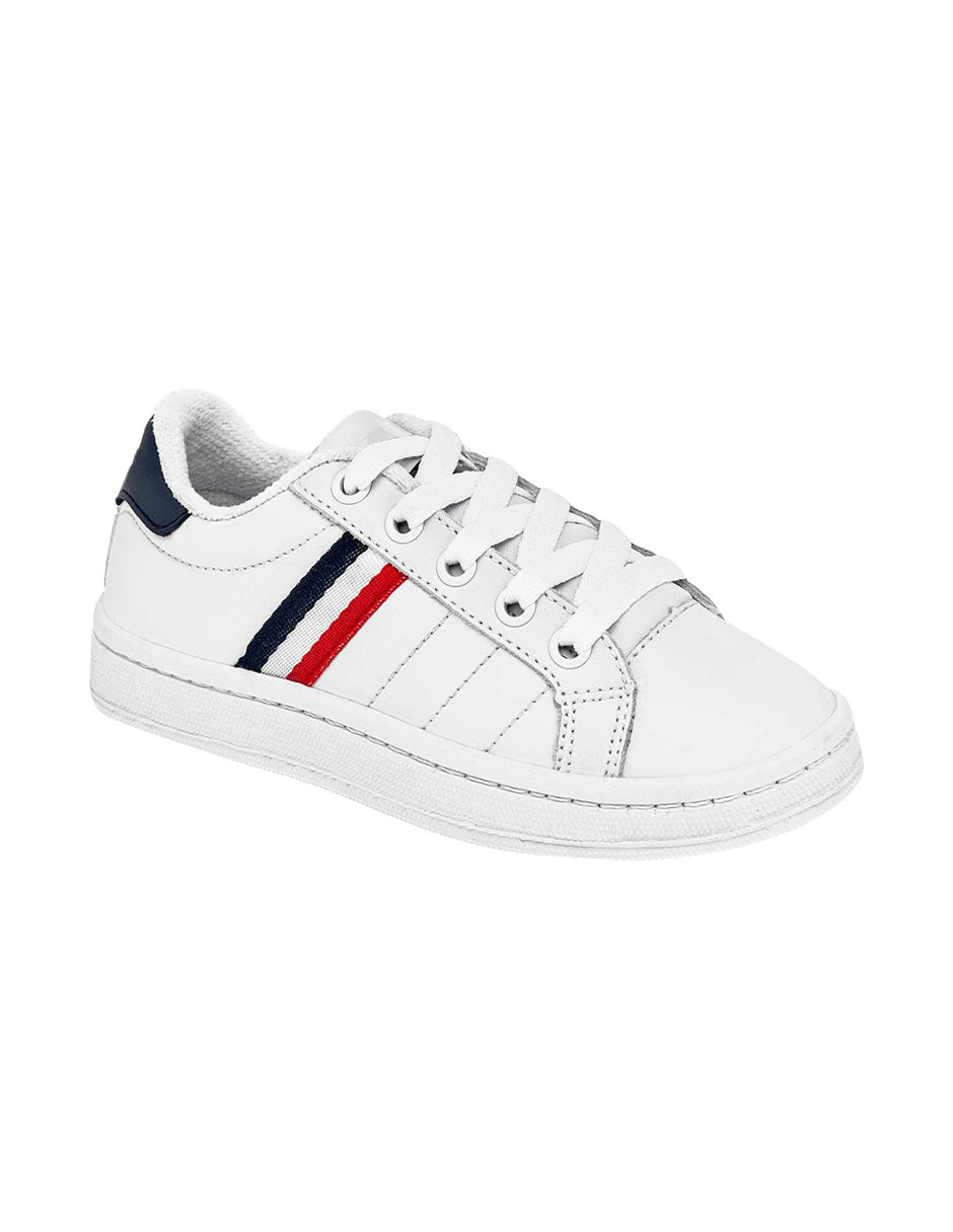 Tenis con cordones Exterior Piel Color Blanco Con Marino Para Mujer De RBCOLLECTION