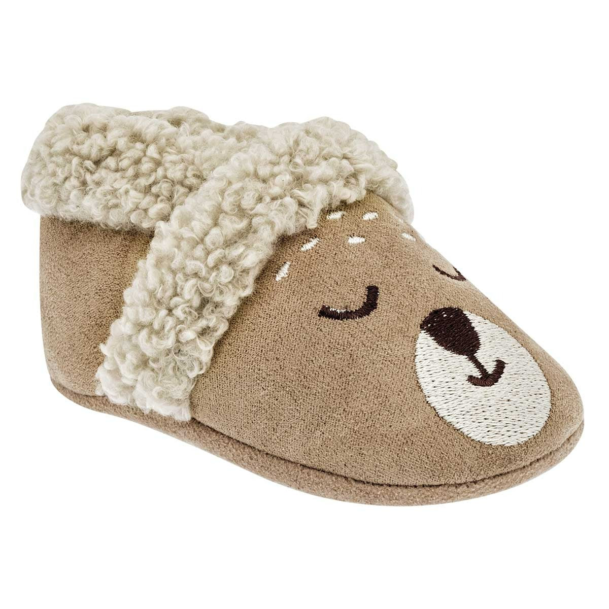 Pantufla Exterior Textil Color Beige  Para Niño De Little-Steps