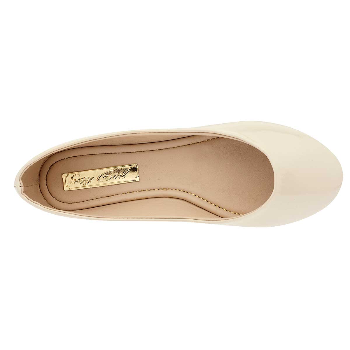 Flats Exterior Piel sintética Color Beige Para Mujer De Sexy Girl