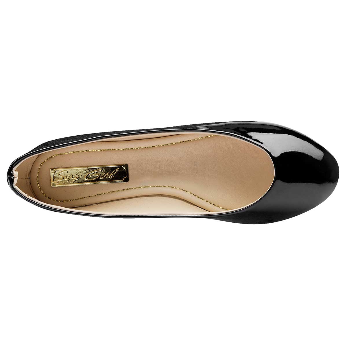 Flats Exterior Piel sintética Color Negro De Charol Para Mujer De Sexy Girl