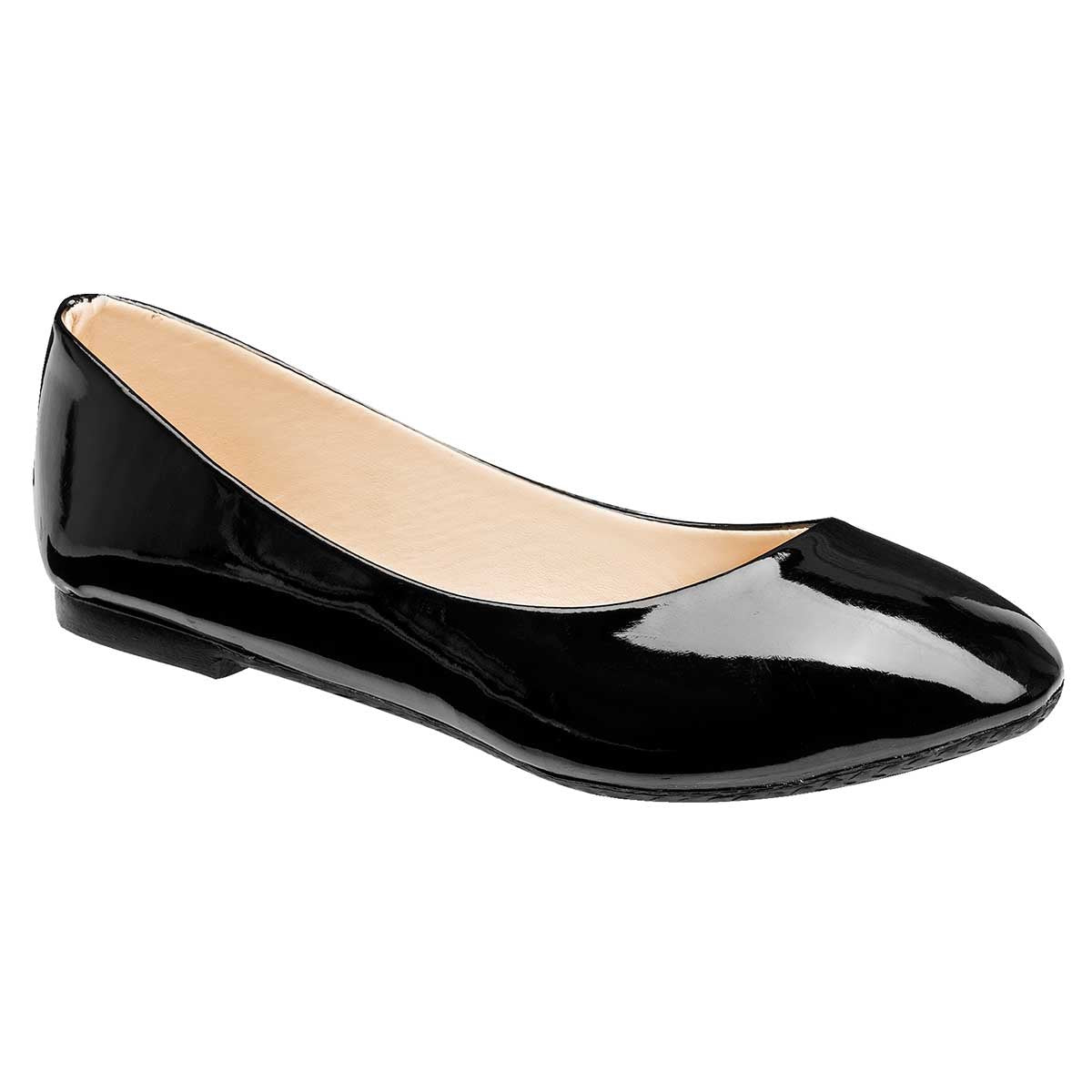 Flats Exterior Piel sintética Color Negro De Charol Para Mujer De Sexy Girl