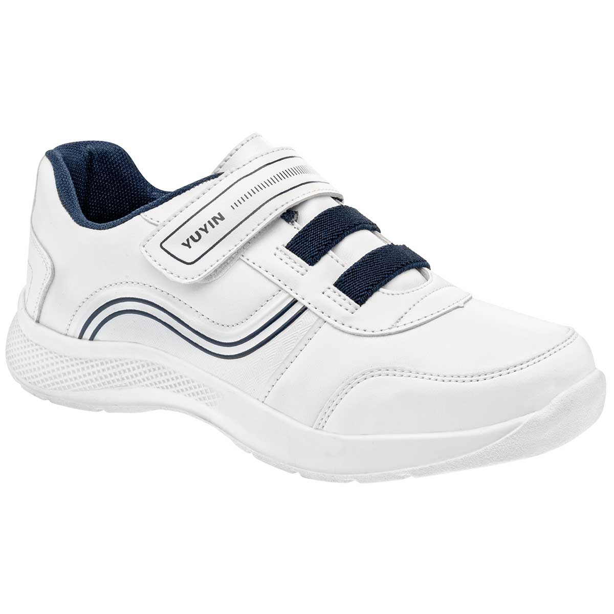 Tenis urbanos Exterior Sintético Color Blanco Con Marino Para Mujer De Yuyin