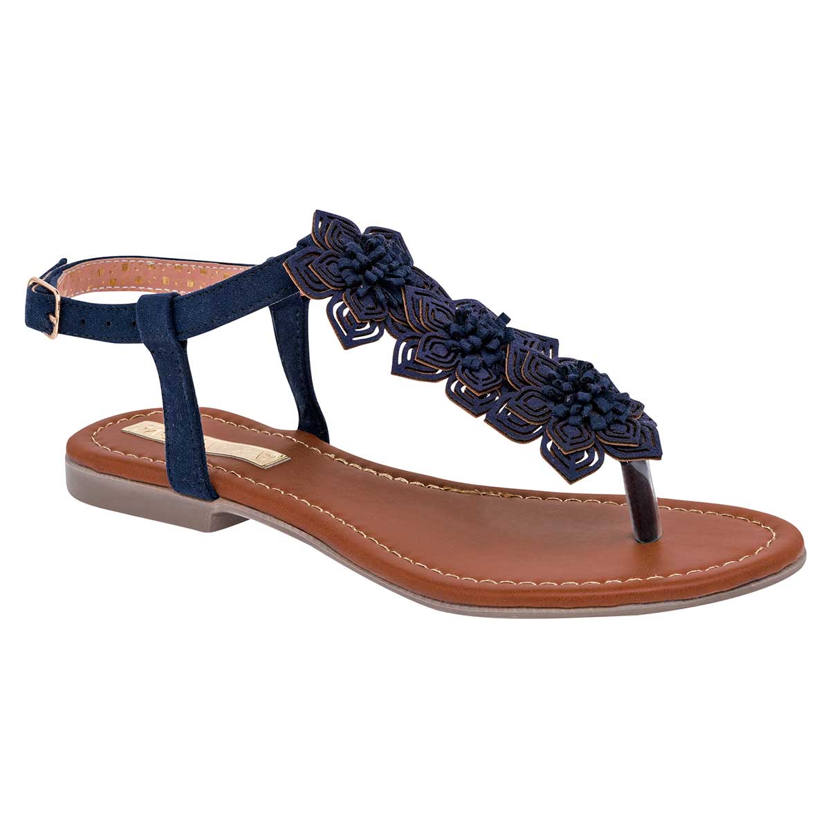 Sandalias de piso Exterior Sintético Color Marino Para Mujer De Moramora