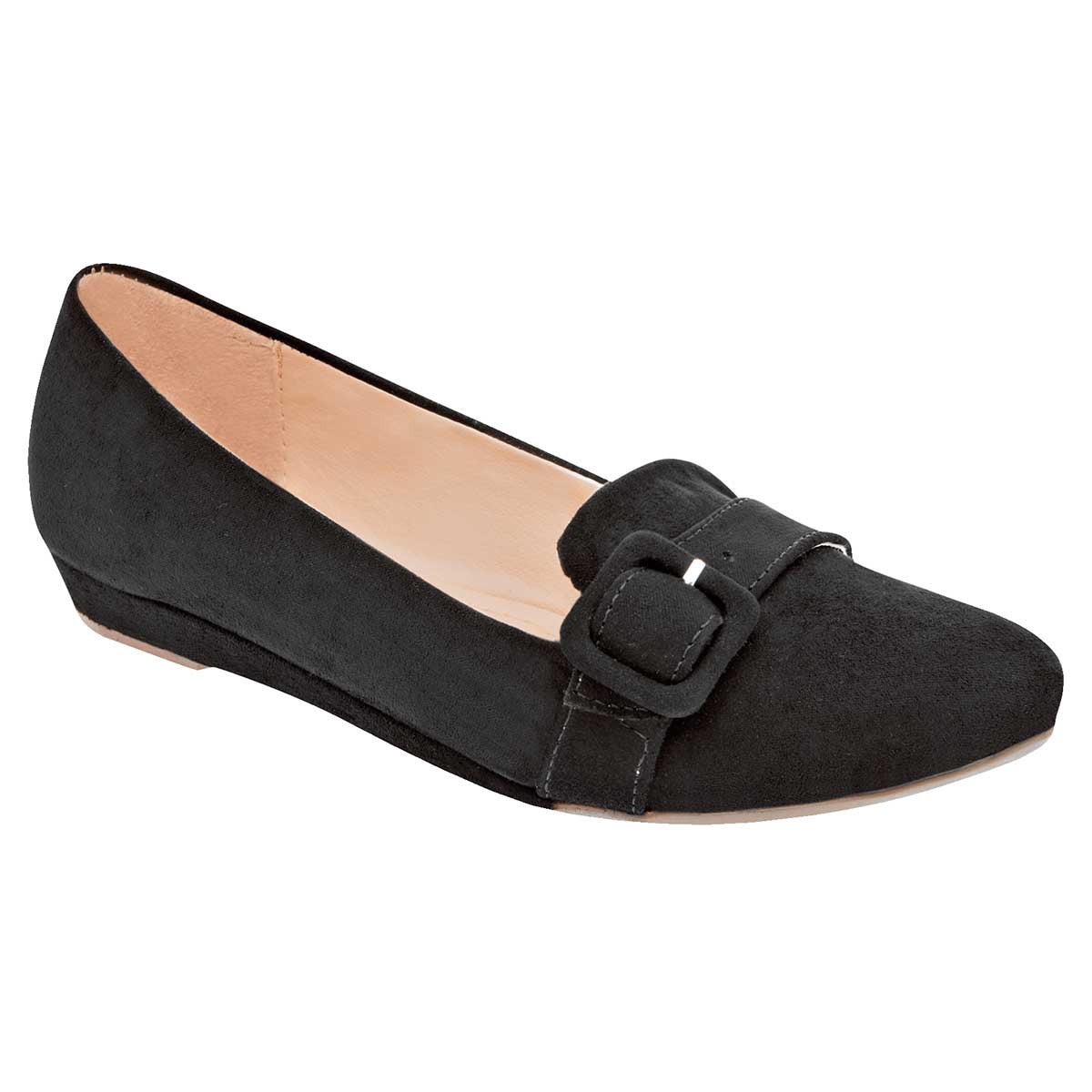 Flats Exterior Textil Color Negro Para Mujer De Rumores