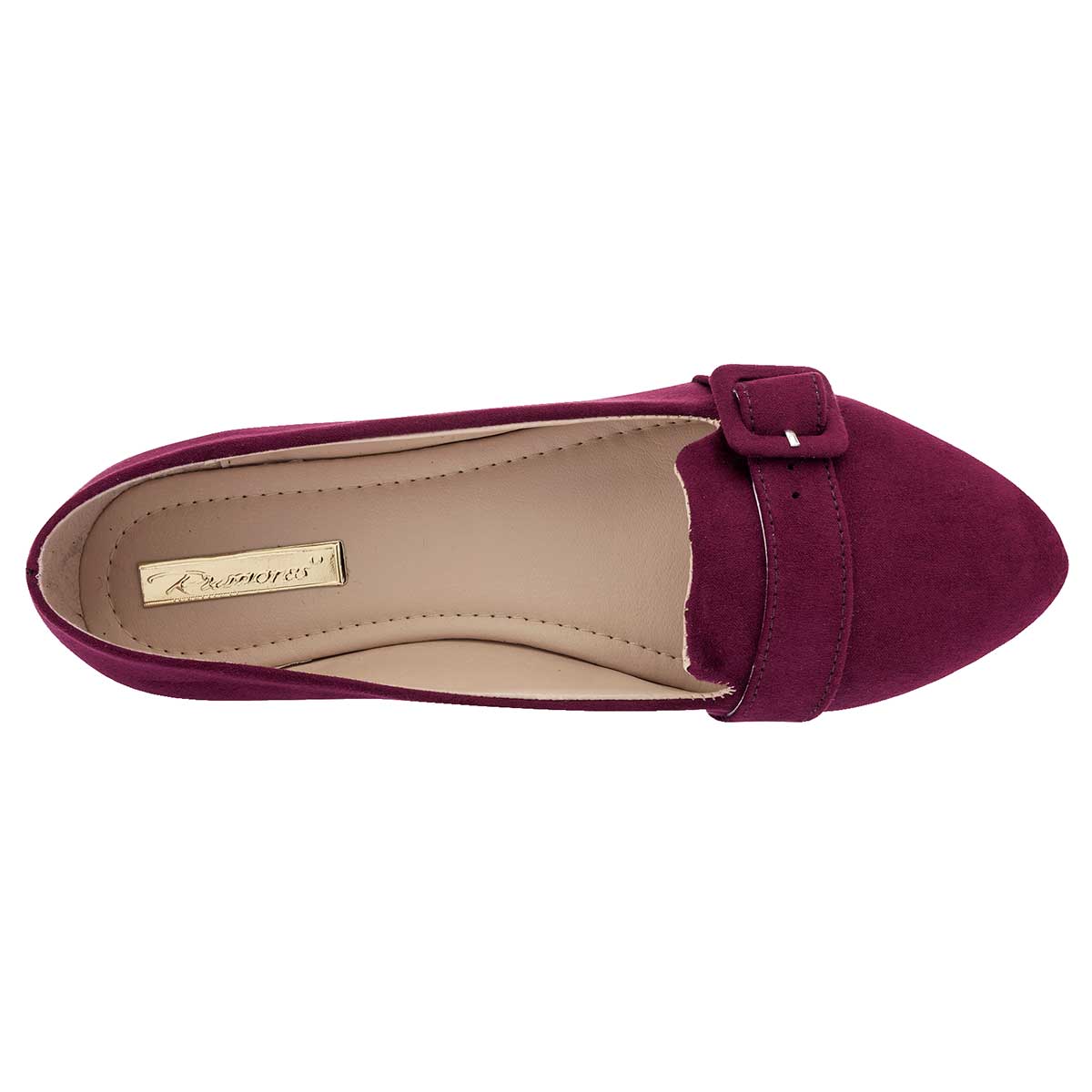 Flats Exterior Textil Color Vino Para Mujer De Rumores