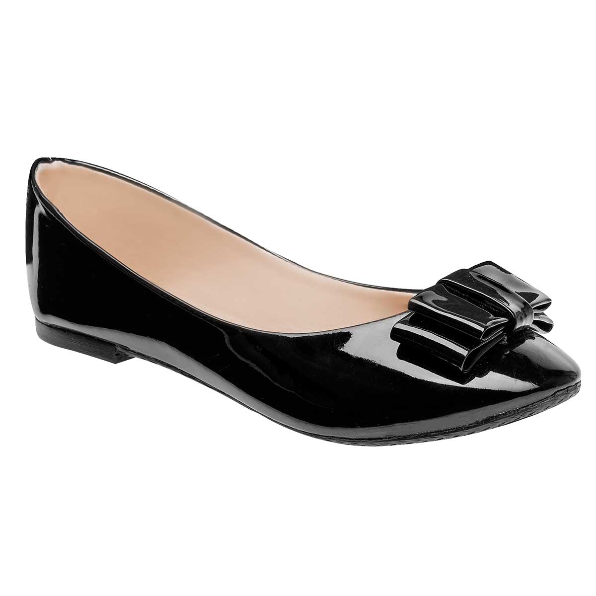 Flats Exterior Piel sintética Color Negro De Charol Para Mujer De Sexy Girl