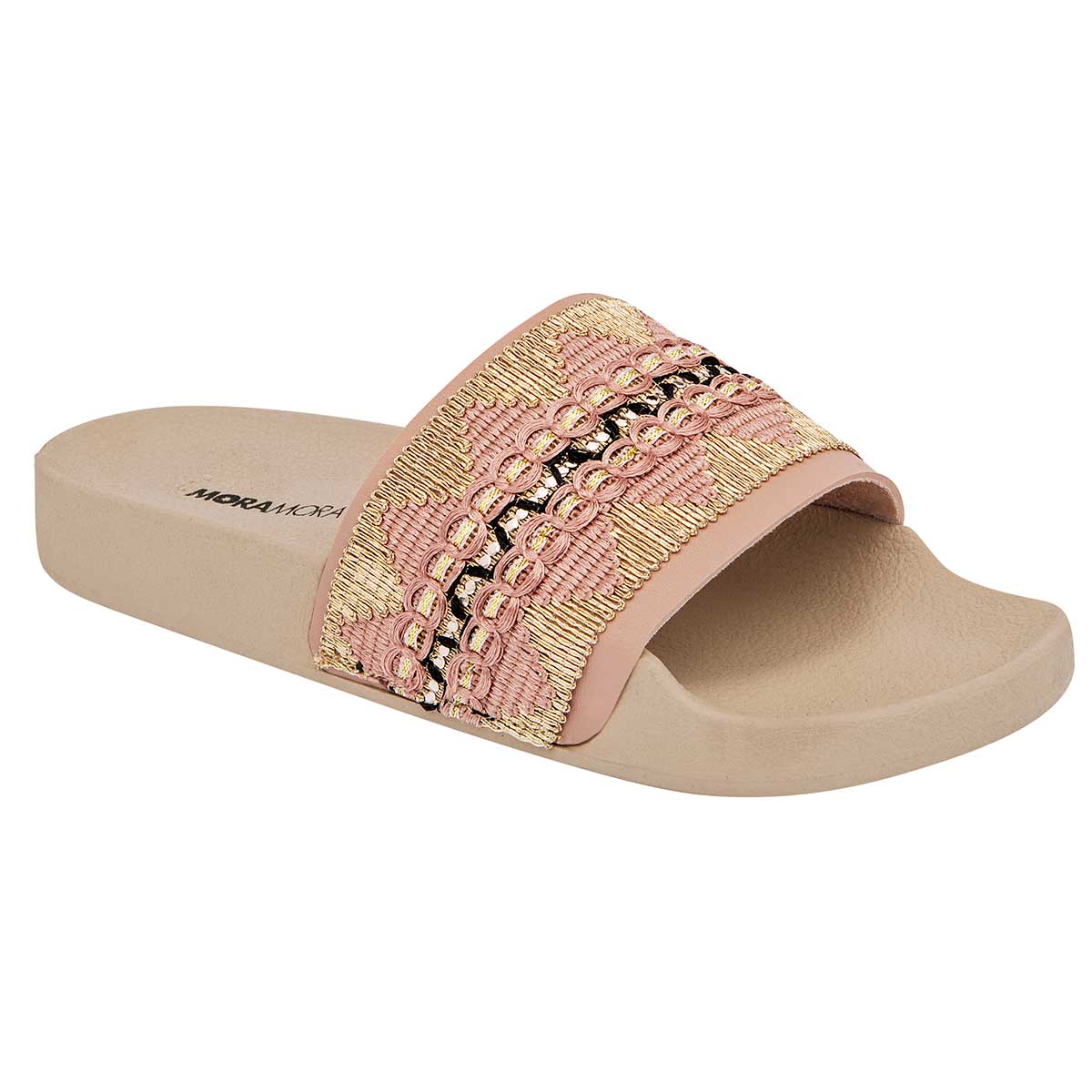 Sandalias Exterior Sintético Color Rosa Para Mujer De Moramora