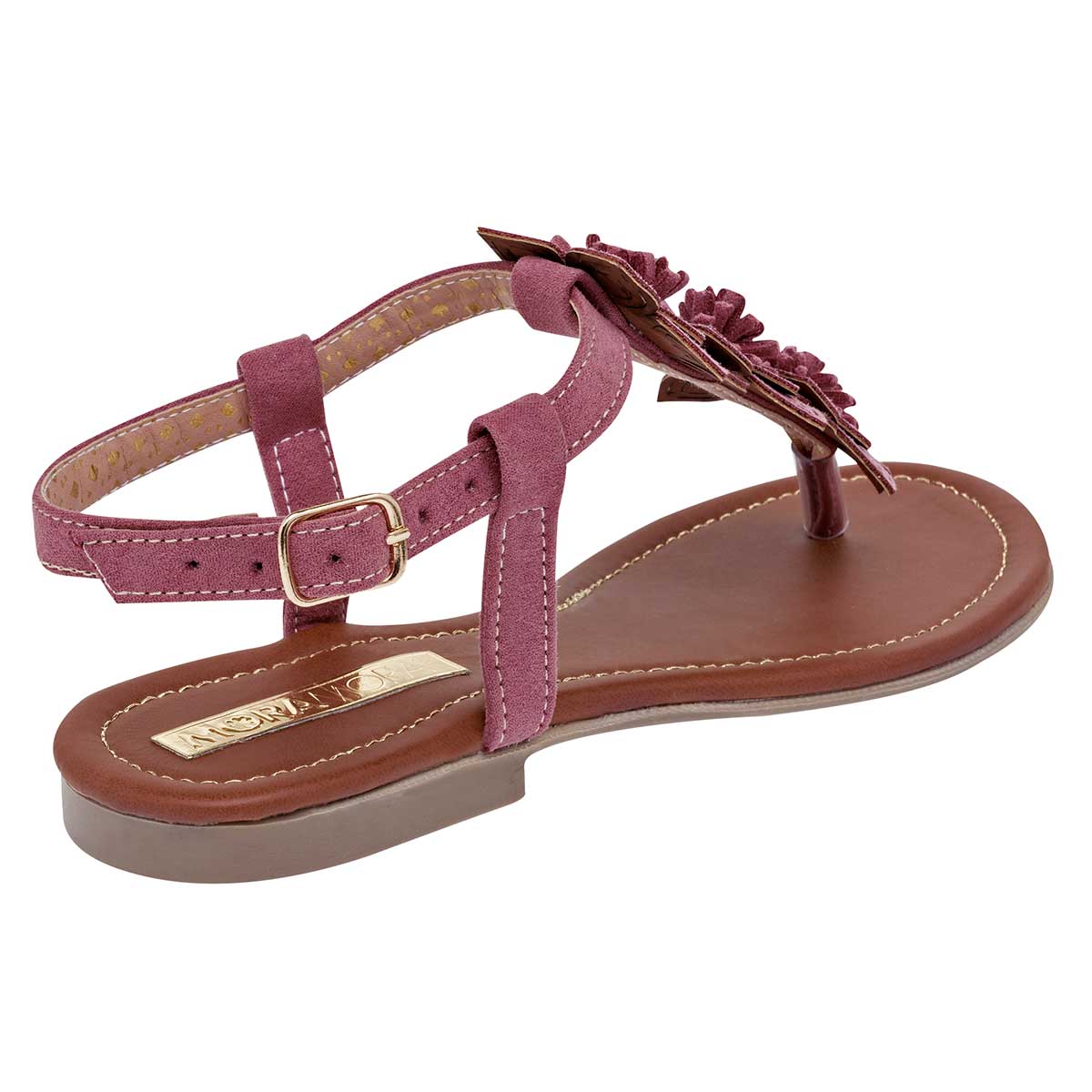 Sandalias de piso Exterior Sintético Color Rosa Para Mujer De Moramora