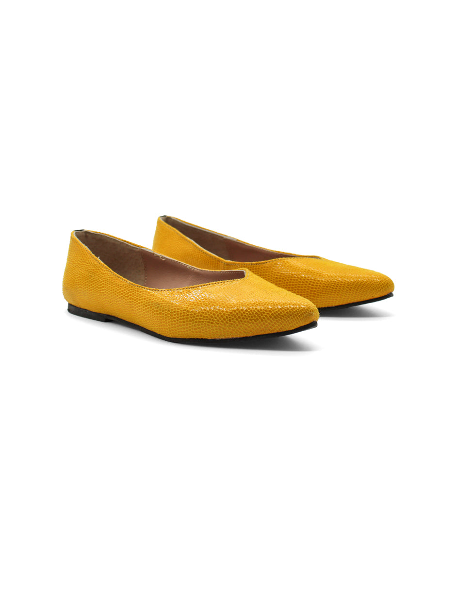 Flats puntales Color Amarillo Para Mujer De MARIANKA