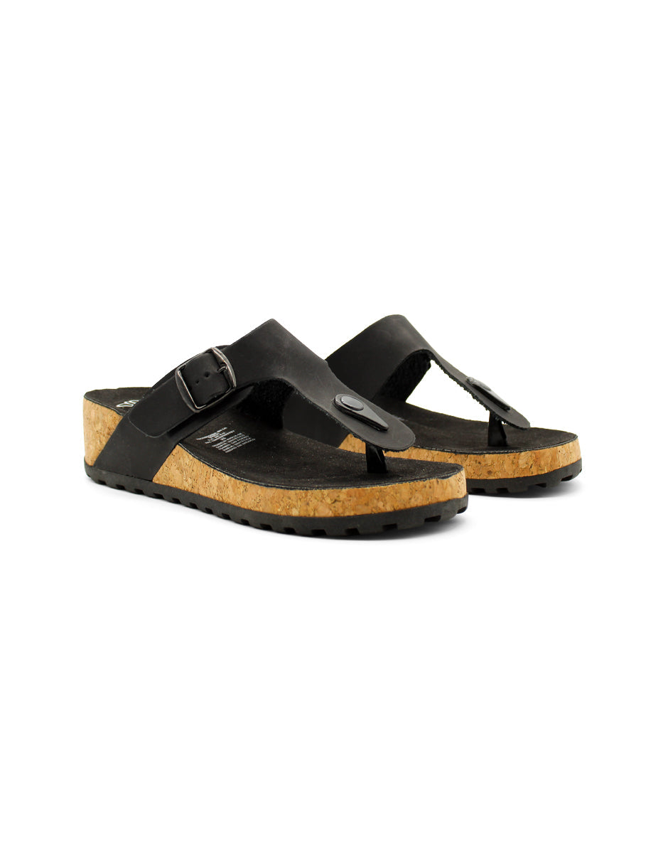 Sandalias de piso Color Negro Para Mujer De GOSH