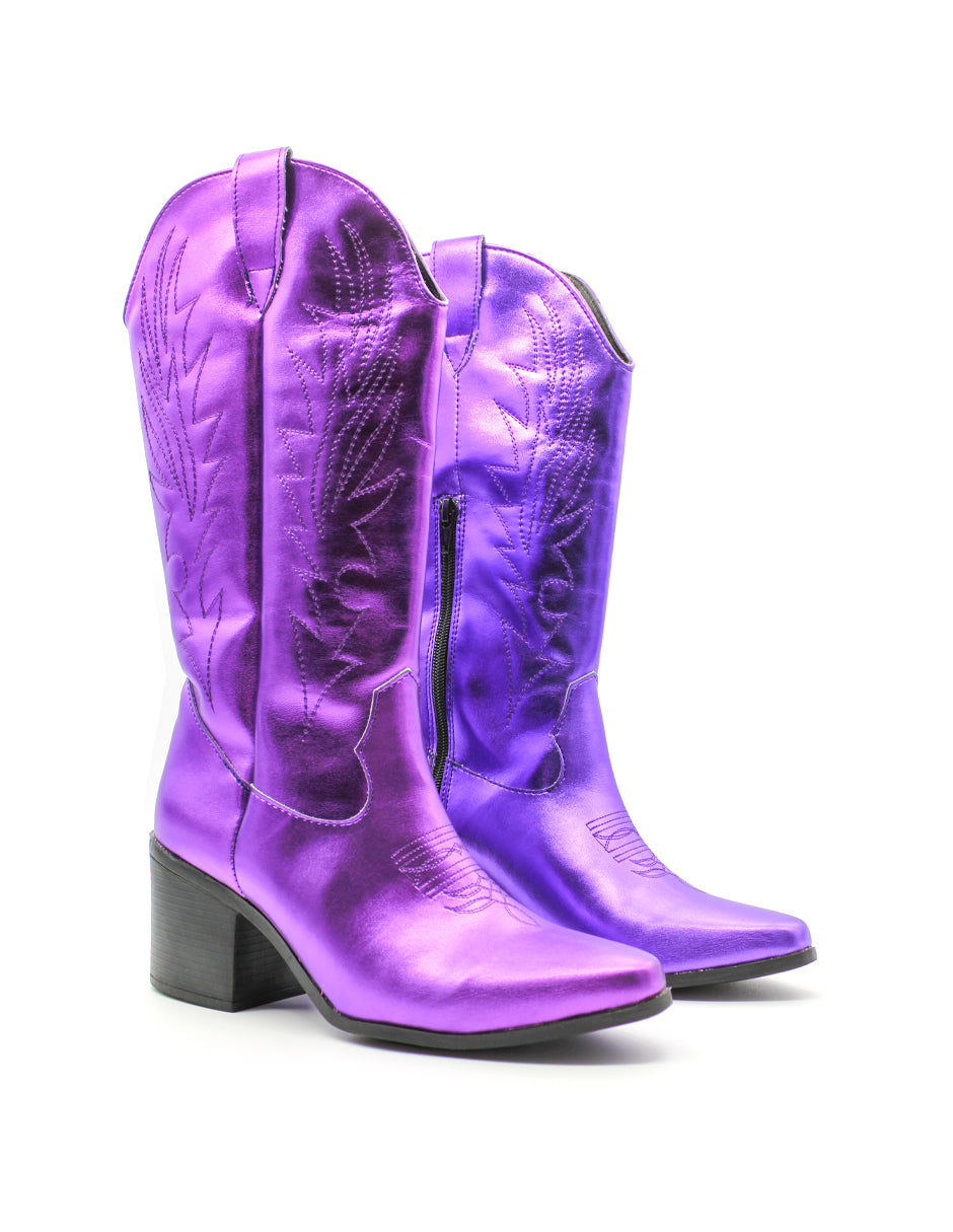 Bota Color Morado Para Mujer De RBCOLLECTION