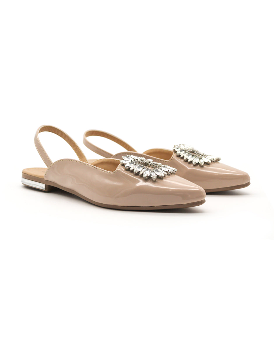 Flats puntales Color Beige  Para Mujer De RBCOLLECTION